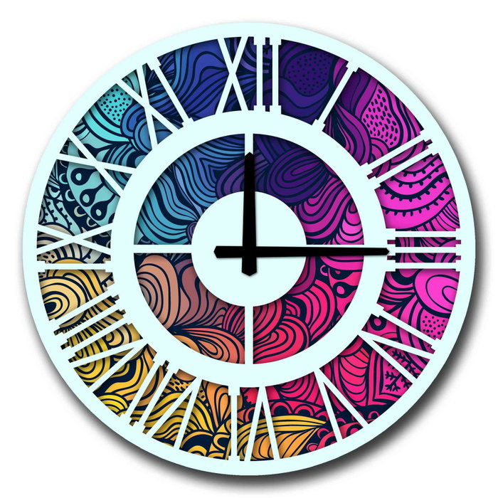 Wallity Reloj Decorativo MDF 50cm Multicolor